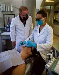 Dental crown procedure being performed at La Mesa dentsit Hornbrook Center for Dentistry